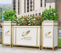 户外铁艺不锈钢组合花箱可移动花坛外摆市政花槽树箱道路围栏定制H072