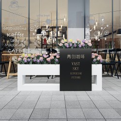 户外铁艺不锈钢组合花箱可移动花坛外摆市政花槽树箱道路围栏定制H013