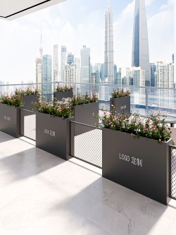 户外铁艺不锈钢组合花箱可移动花坛外摆市政花槽树箱道路围栏定制H035