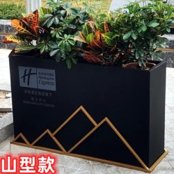 户外铁艺不锈钢组合花箱可移动花坛外摆市政花槽树箱道路围栏定制H019