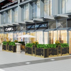 户外铁艺不锈钢组合花箱可移动花坛外摆市政花槽树箱道路围栏定制H068