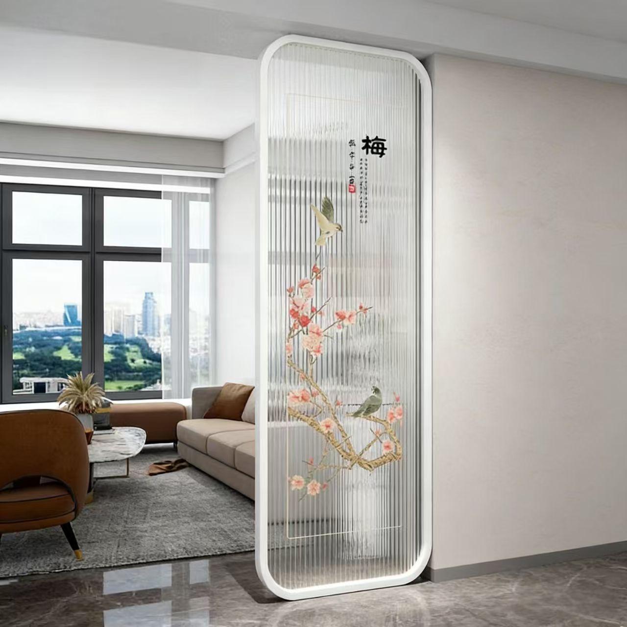 艺术玻璃屏风X172